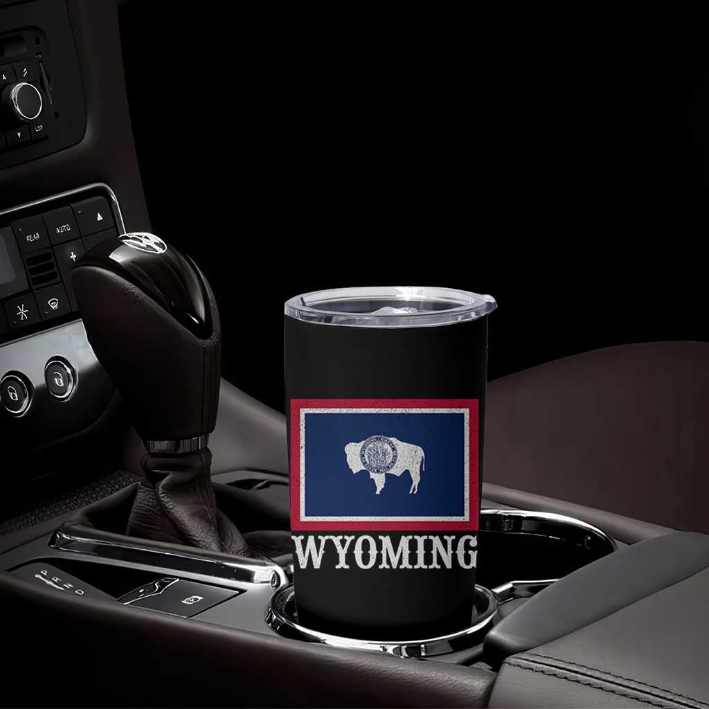 Vintage State of Wyoming Flag Bison Cheyenne Jackson Hole Tumbler Cup