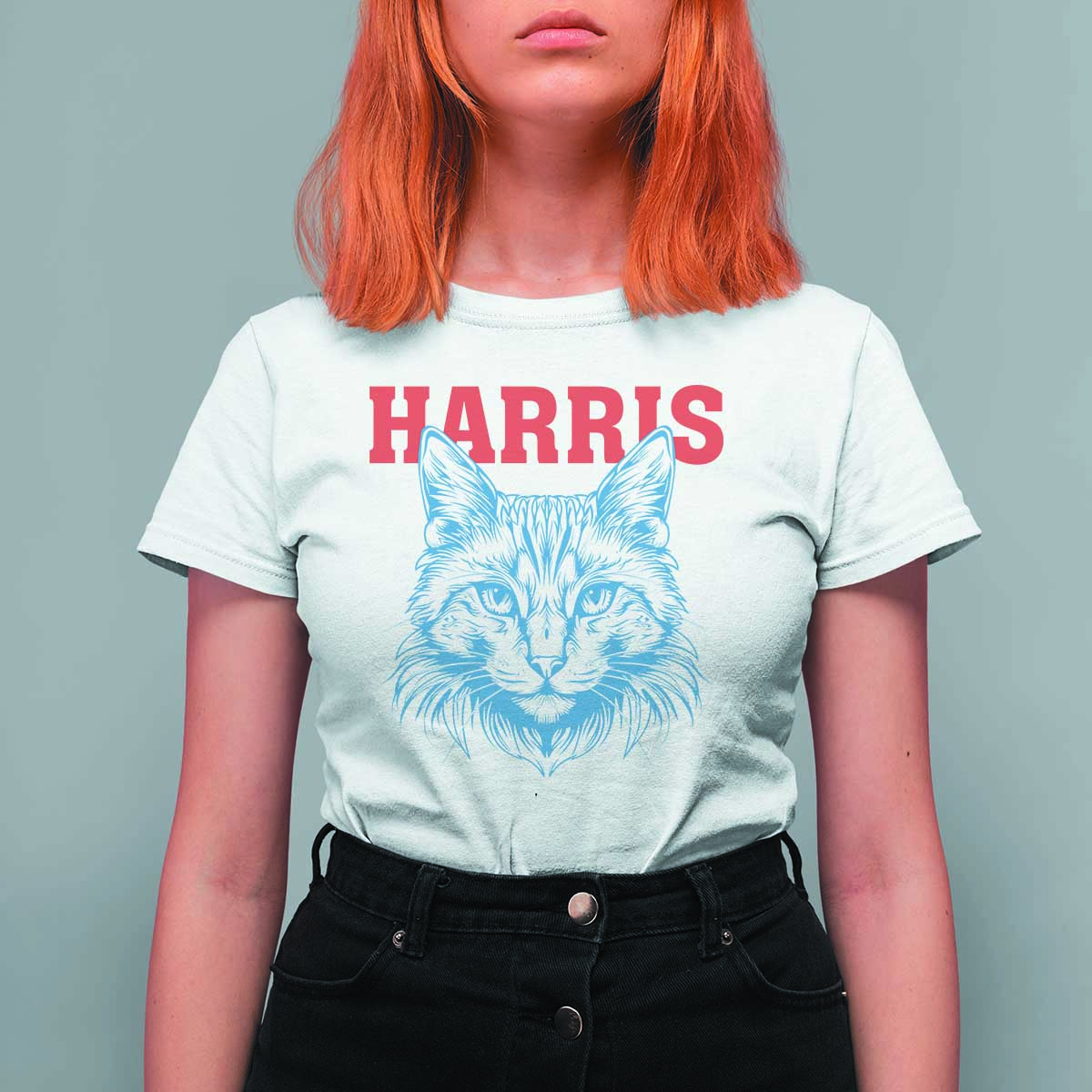 Childless Cat Lady T Shirt For Women Harris For President 2024 - Wonder Print Shop