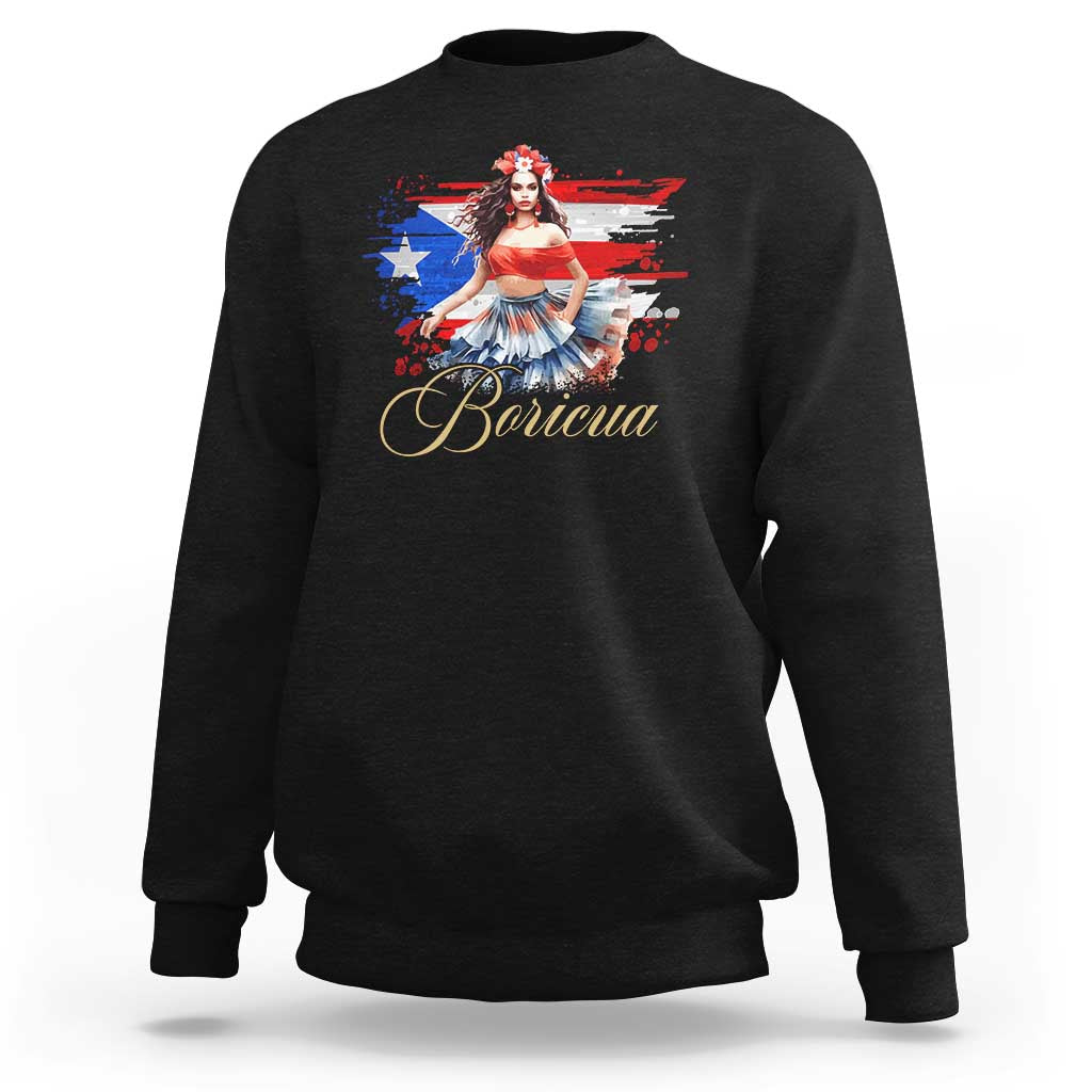Puerto Rico Sweatshirt Boricua Hispanic Heritage Month Bomba Dancer - Wonder Print Shop