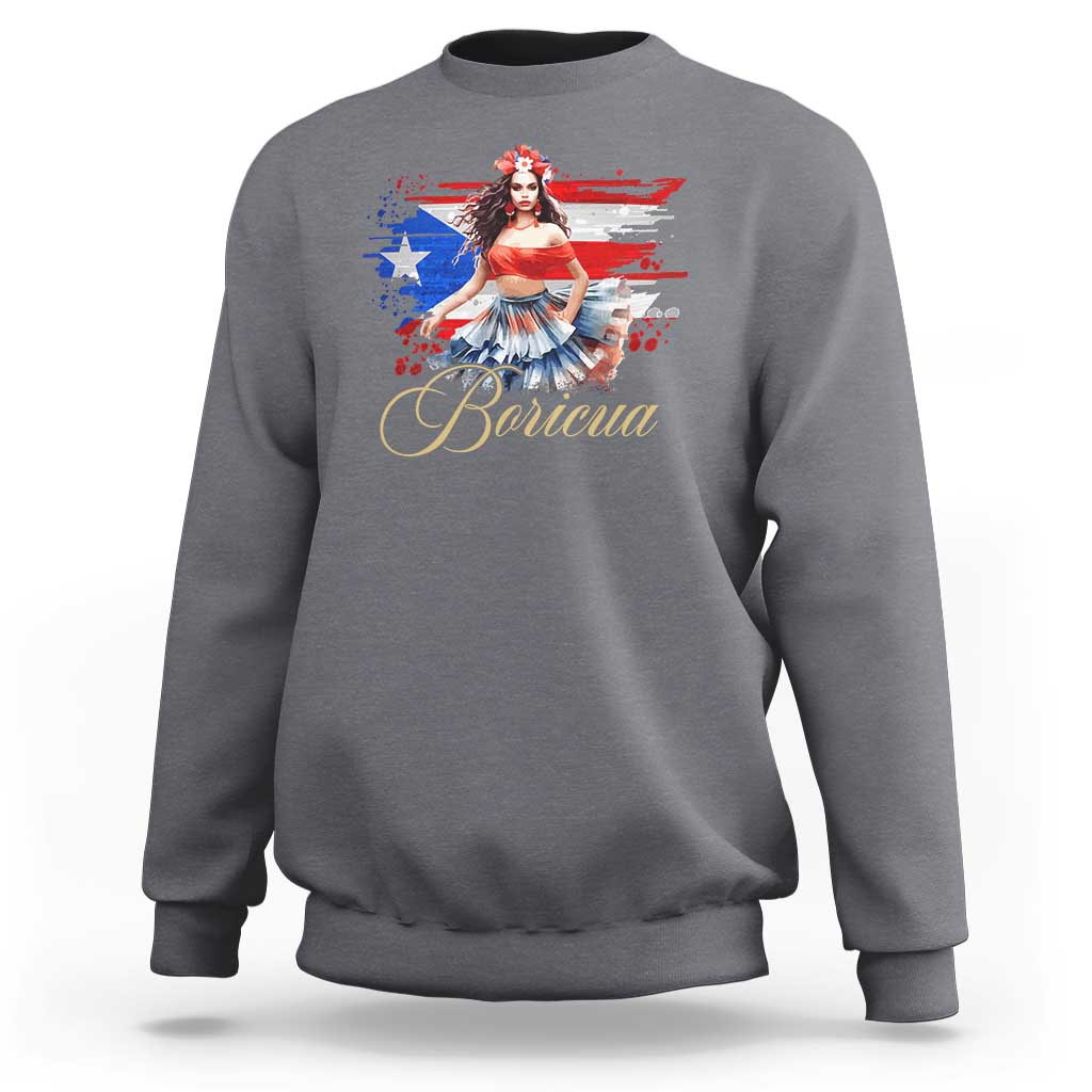 Puerto Rico Sweatshirt Boricua Hispanic Heritage Month Bomba Dancer - Wonder Print Shop