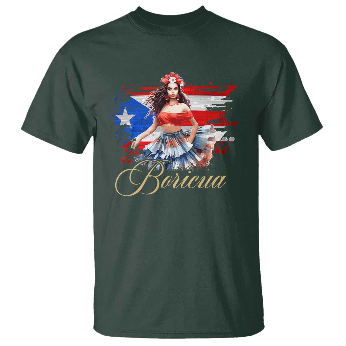 Puerto Rico T Shirt Boricua Hispanic Heritage Month Bomba Dancer - Wonder Print Shop