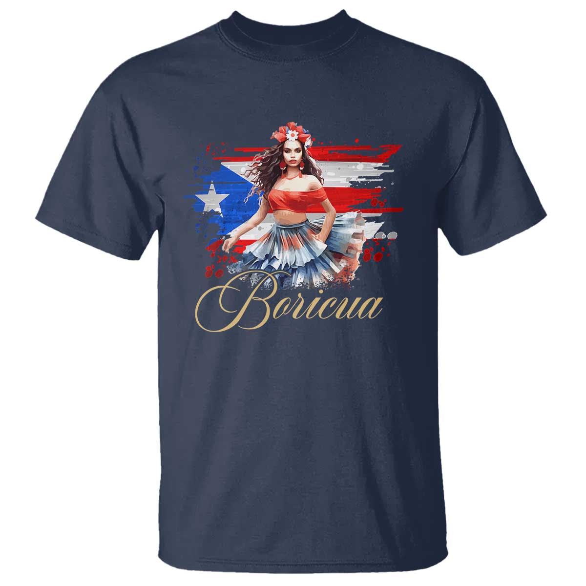 Puerto Rico T Shirt Boricua Hispanic Heritage Month Bomba Dancer - Wonder Print Shop
