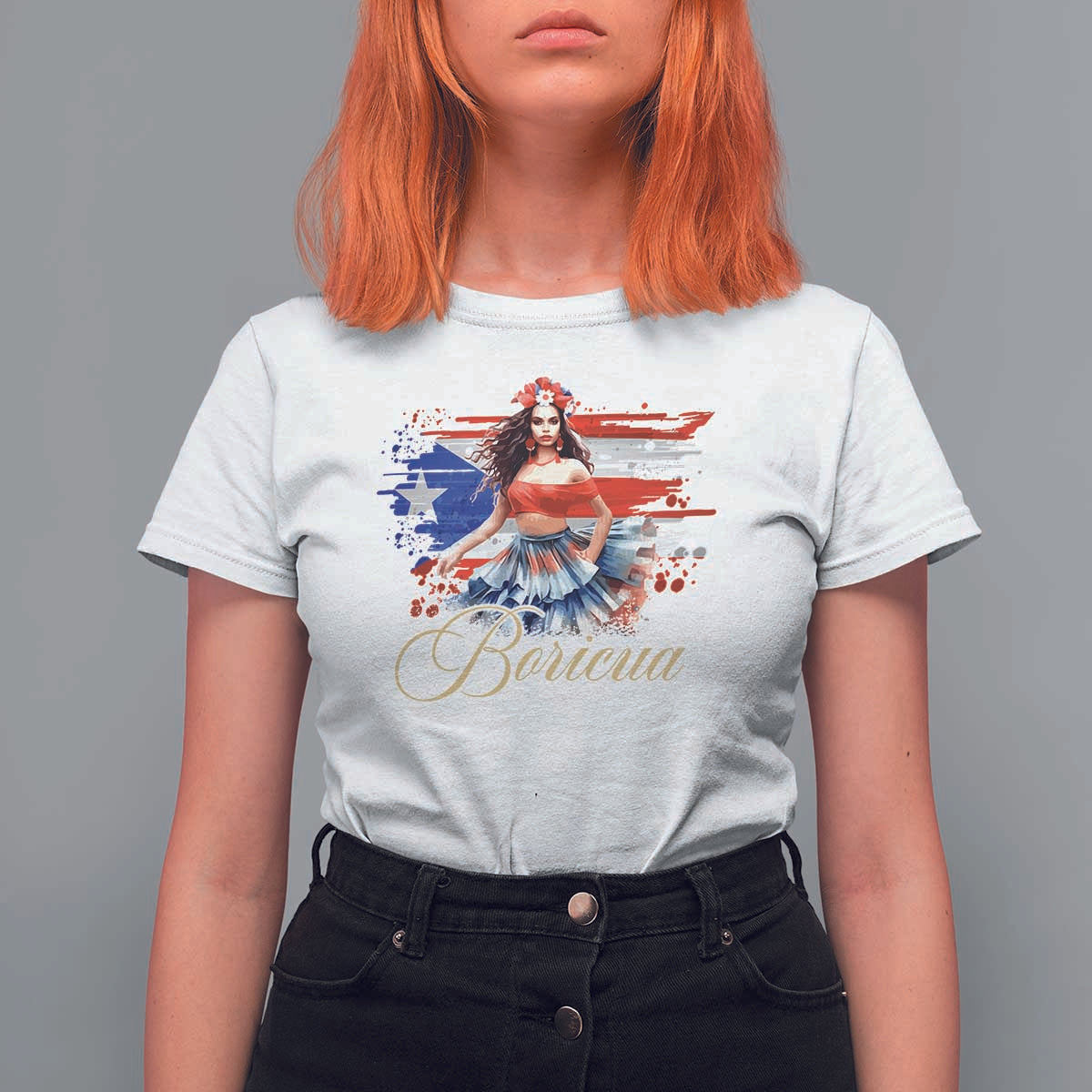 Puerto Rico T Shirt For Women Boricua Hispanic Heritage Month Bomba Dancer - Wonder Print Shop