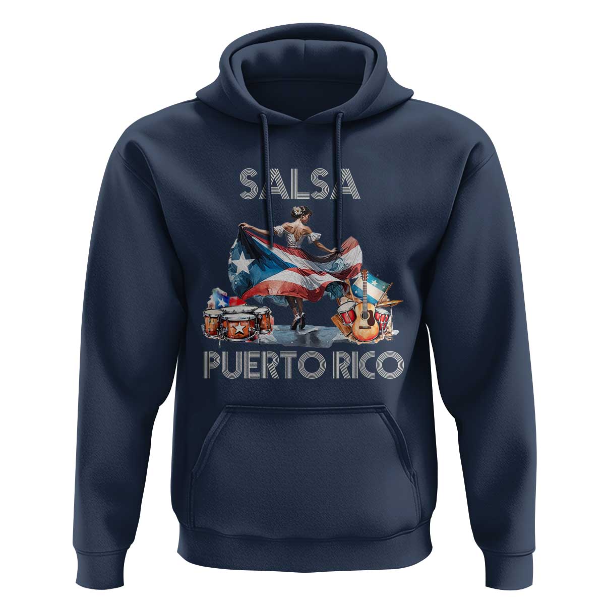 Puerto Rico Hoodie Salsa Dance Puerto Rican Flag Hispanic Heritage Month - Wonder Print Shop