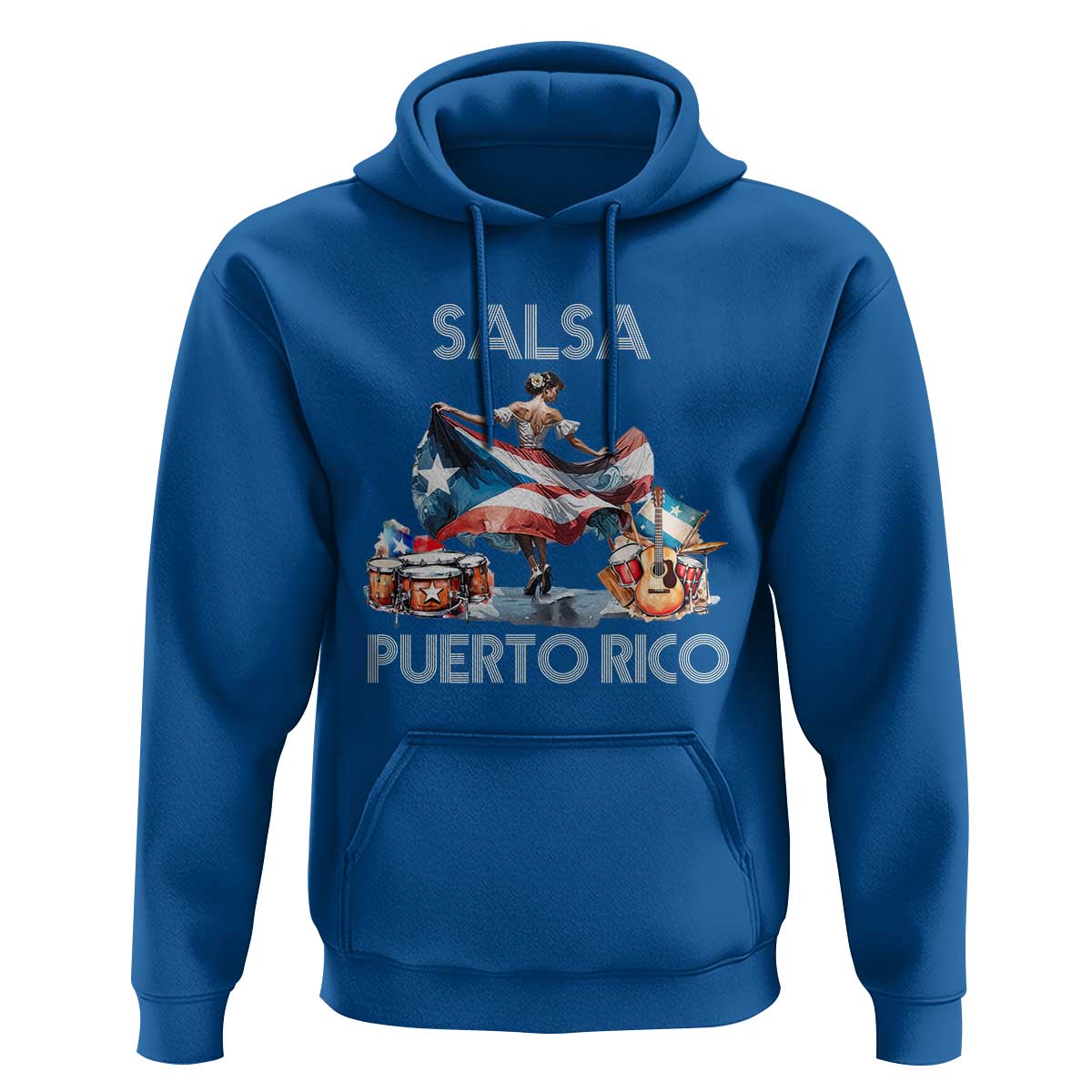 Puerto Rico Hoodie Salsa Dance Puerto Rican Flag Hispanic Heritage Month - Wonder Print Shop