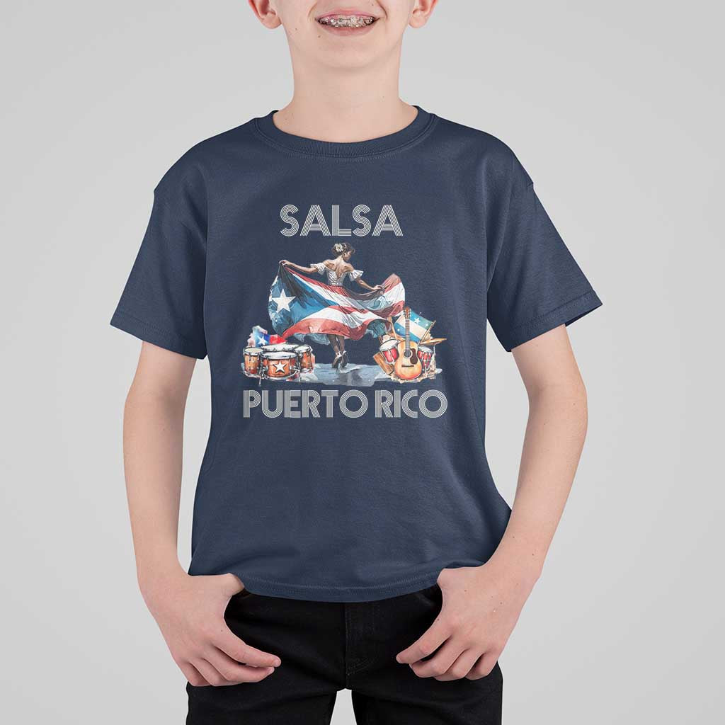 Puerto Rico T Shirt For Kid Salsa Dance Puerto Rican Flag Hispanic Heritage Month - Wonder Print Shop