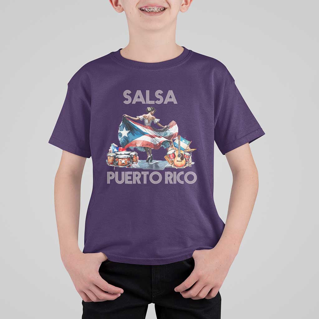 Puerto Rico T Shirt For Kid Salsa Dance Puerto Rican Flag Hispanic Heritage Month - Wonder Print Shop
