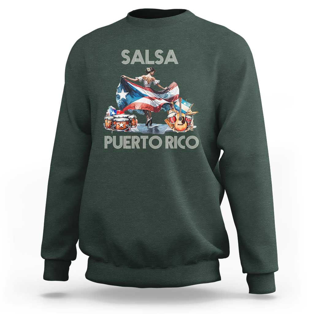 Puerto Rico Sweatshirt Salsa Dance Puerto Rican Flag Hispanic Heritage Month - Wonder Print Shop