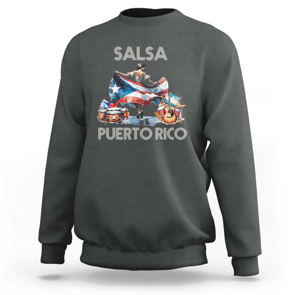 Puerto Rico Sweatshirt Salsa Dance Puerto Rican Flag Hispanic Heritage Month - Wonder Print Shop