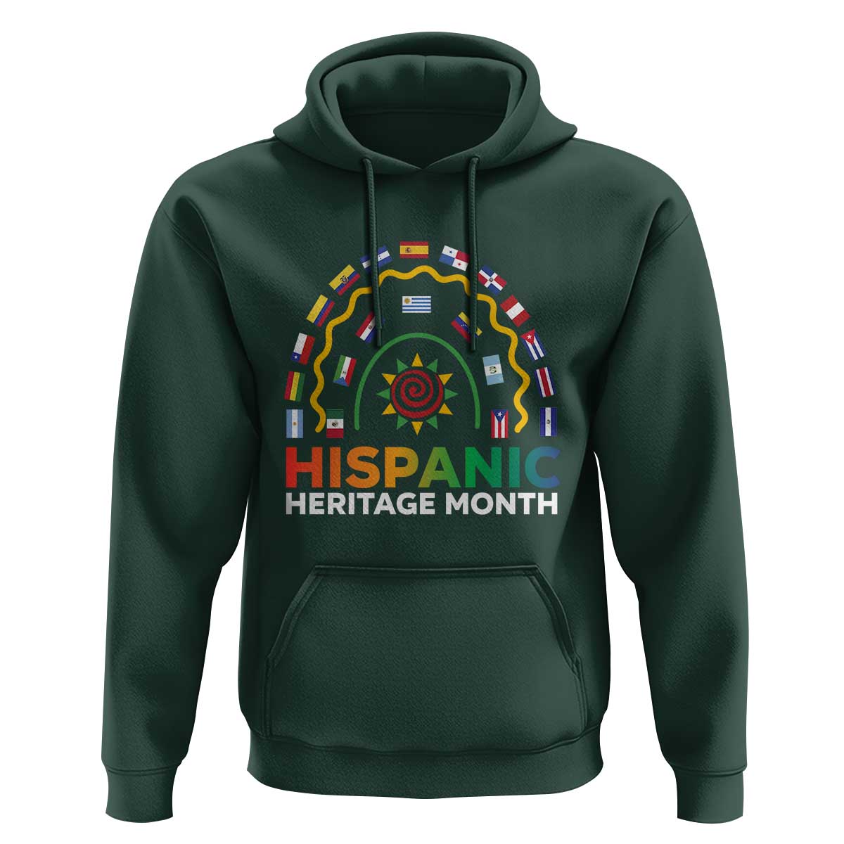 Hispanic Heritage Month Hoodie Hispanic Countries Rainbow Flag Sunflower - Wonder Print Shop
