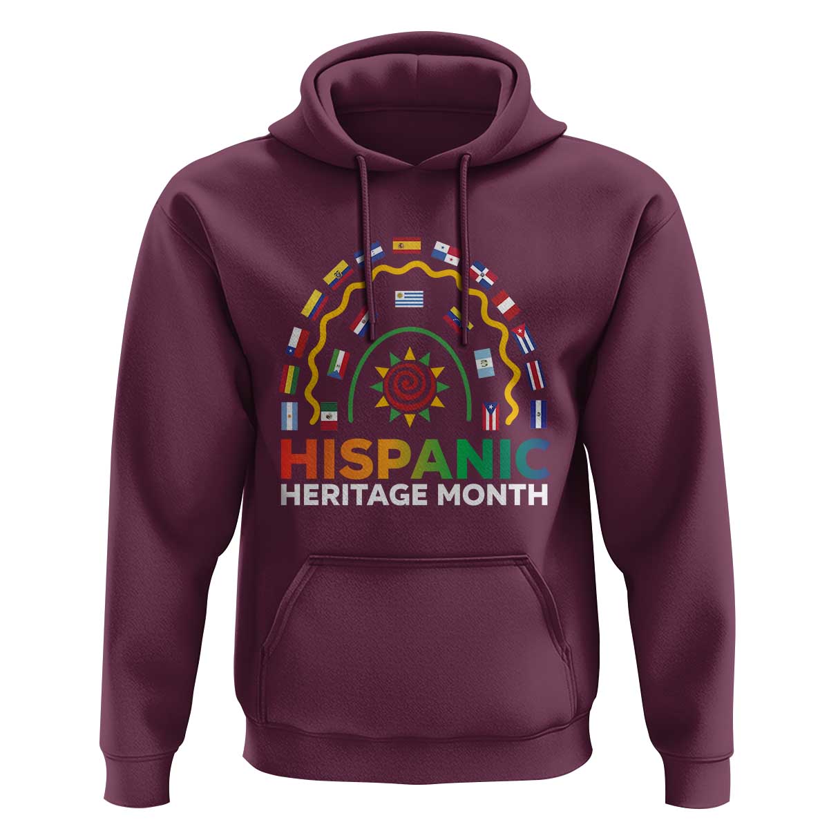 Hispanic Heritage Month Hoodie Hispanic Countries Rainbow Flag Sunflower - Wonder Print Shop