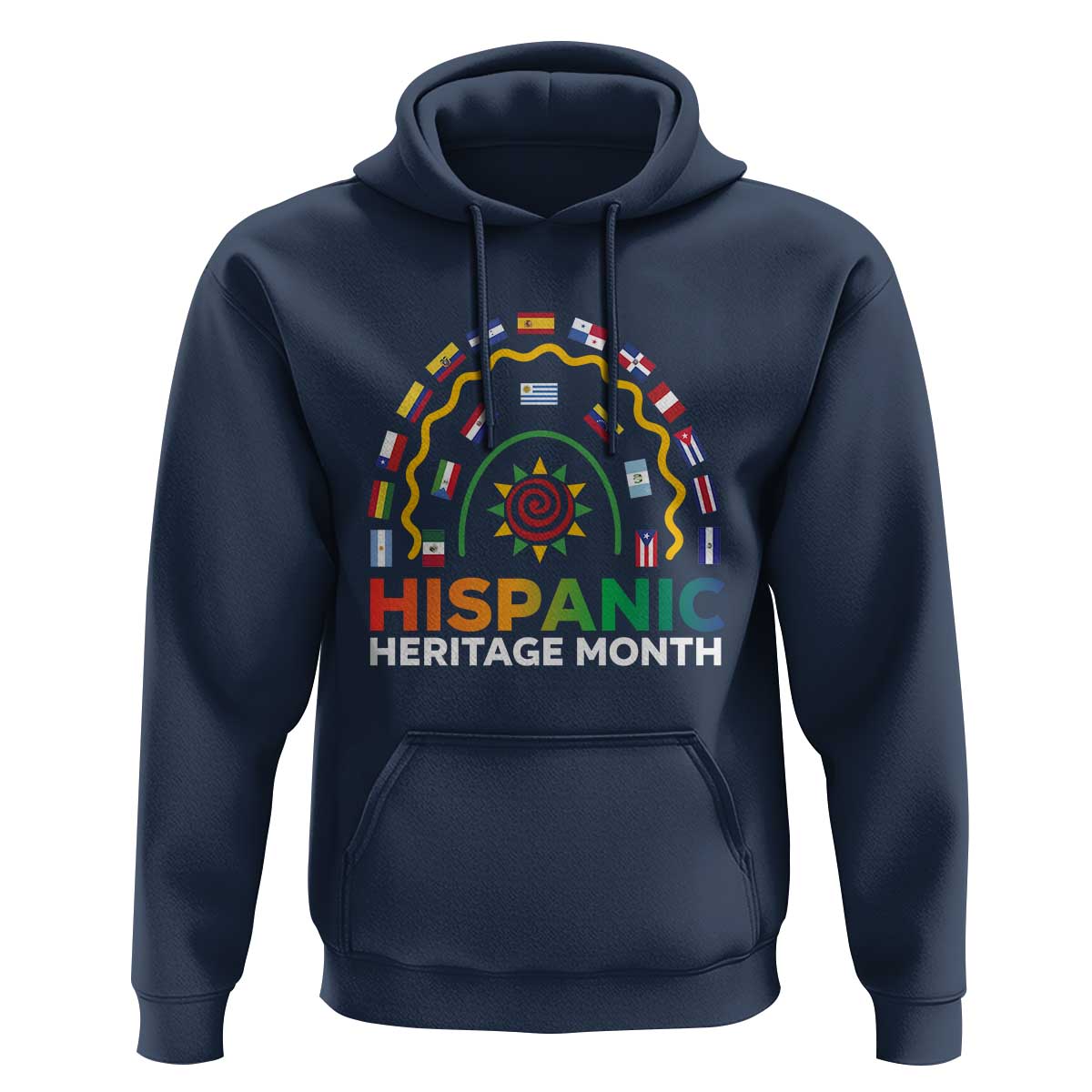 Hispanic Heritage Month Hoodie Hispanic Countries Rainbow Flag Sunflower - Wonder Print Shop