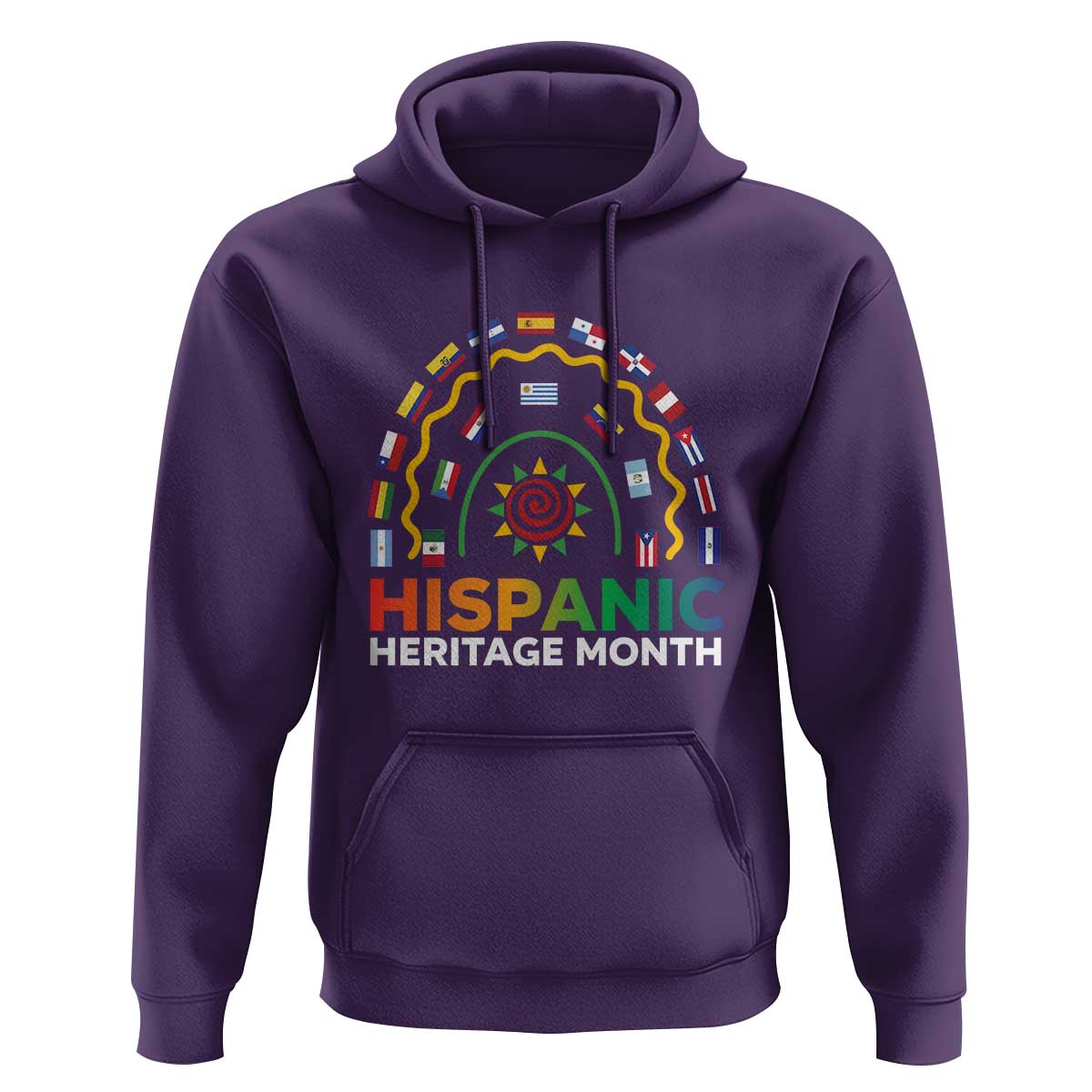 Hispanic Heritage Month Hoodie Hispanic Countries Rainbow Flag Sunflower - Wonder Print Shop