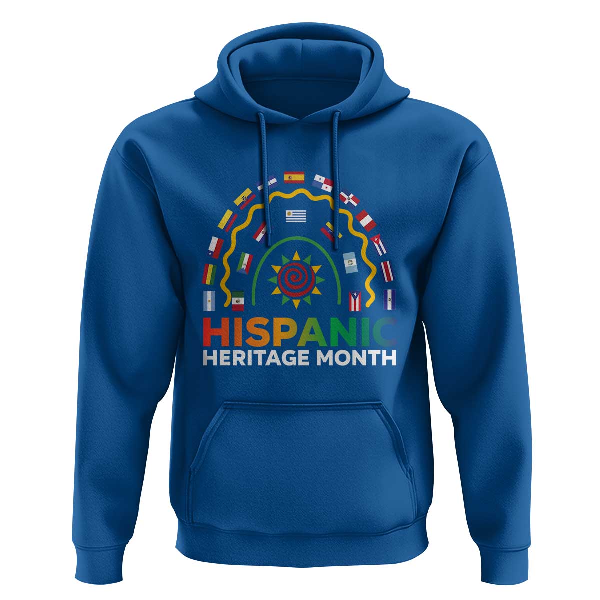 Hispanic Heritage Month Hoodie Hispanic Countries Rainbow Flag Sunflower - Wonder Print Shop