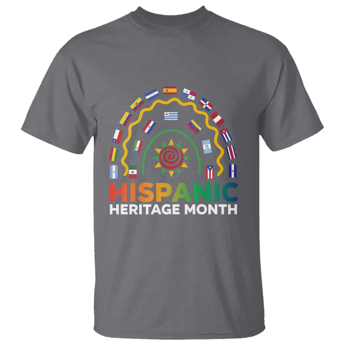Hispanic Heritage Month T Shirt Hispanic Countries Rainbow Flag Sunflower - Wonder Print Shop
