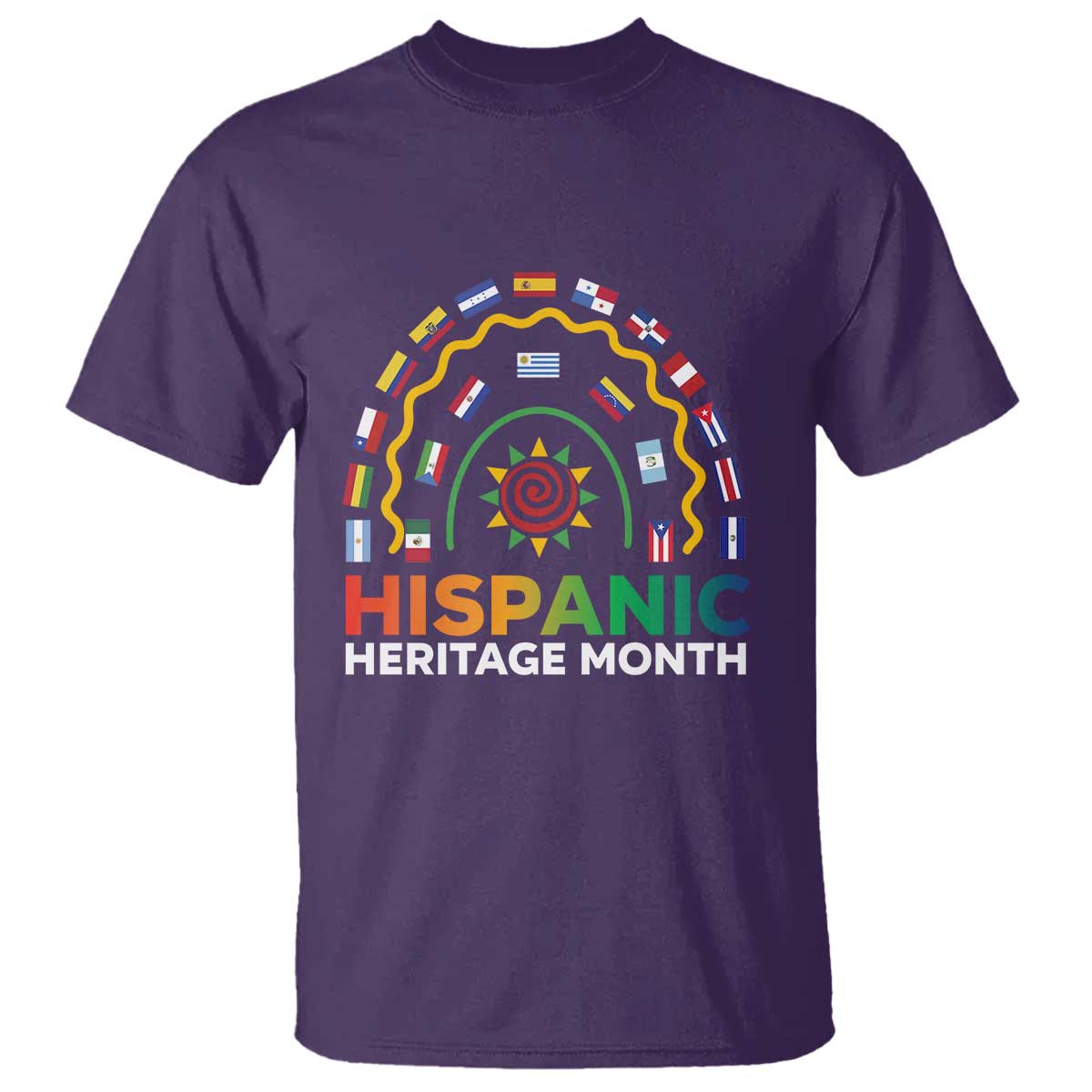 Hispanic Heritage Month T Shirt Hispanic Countries Rainbow Flag Sunflower - Wonder Print Shop