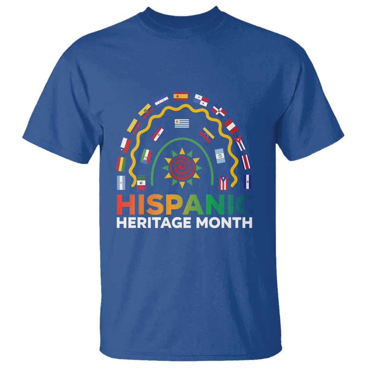 Hispanic Heritage Month T Shirt Hispanic Countries Rainbow Flag Sunflower - Wonder Print Shop