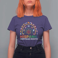 Hispanic Heritage Month T Shirt For Women Hispanic Countries Rainbow Flag Sunflower - Wonder Print Shop