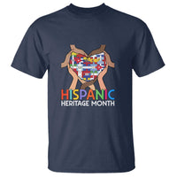 Hispanic Heritage Month T Shirt Latino Countries Flag Heart Puzzle - Wonder Print Shop