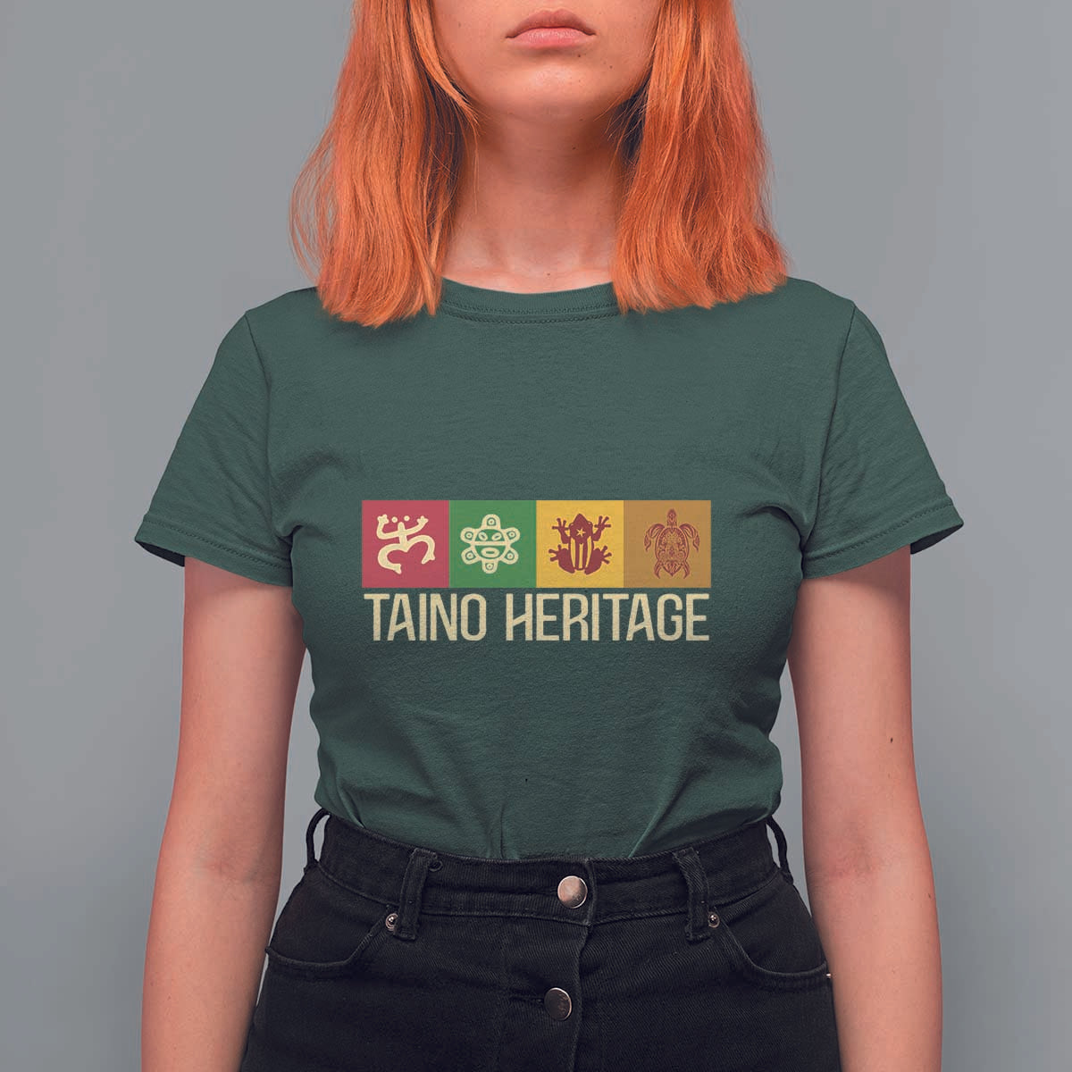 Taino Heritage T Shirt For Women Puerto Rico Indigenous Carribbean Culture - Wonder Print Shop