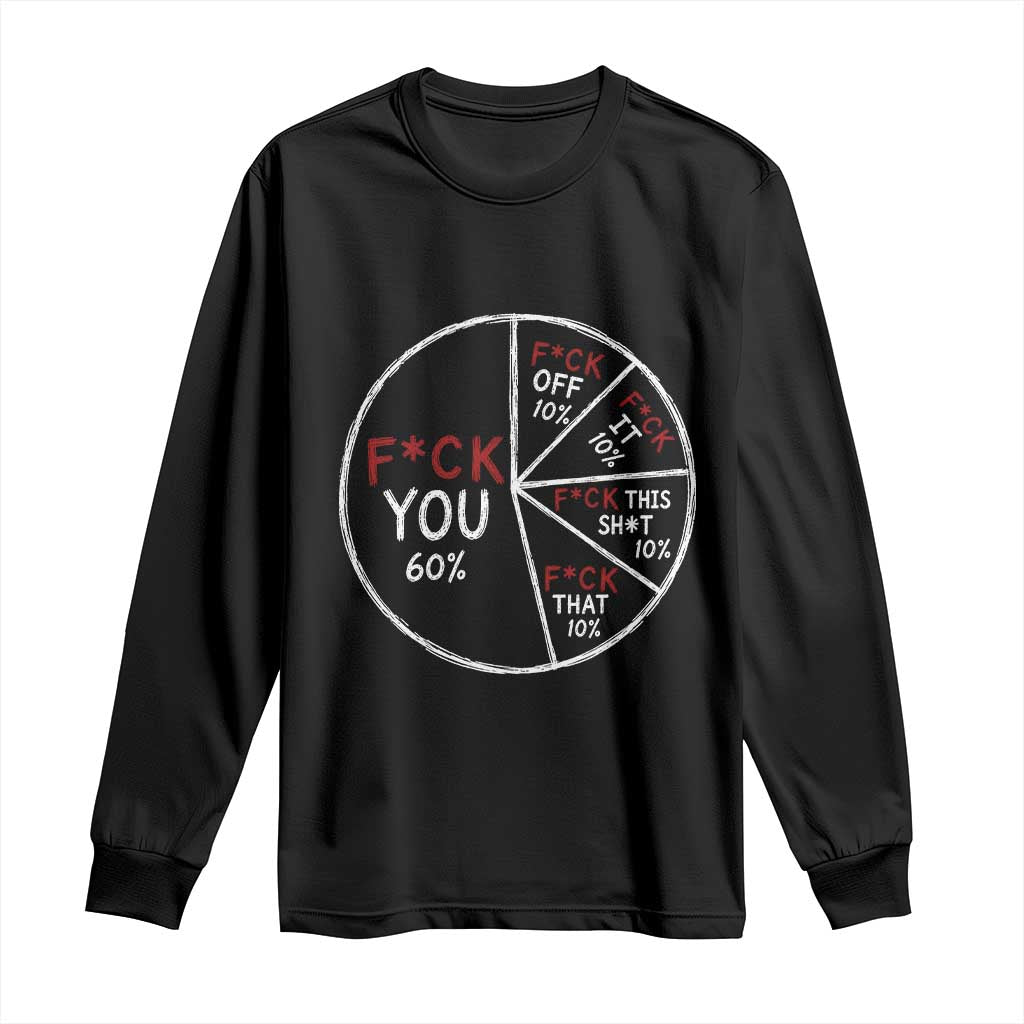 Funny Fck You Pie Chart Long Sleeve Shirt Math Sarcastic Humor