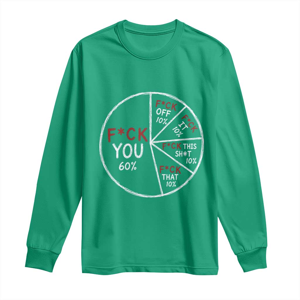 Funny Fck You Pie Chart Long Sleeve Shirt Math Sarcastic Humor