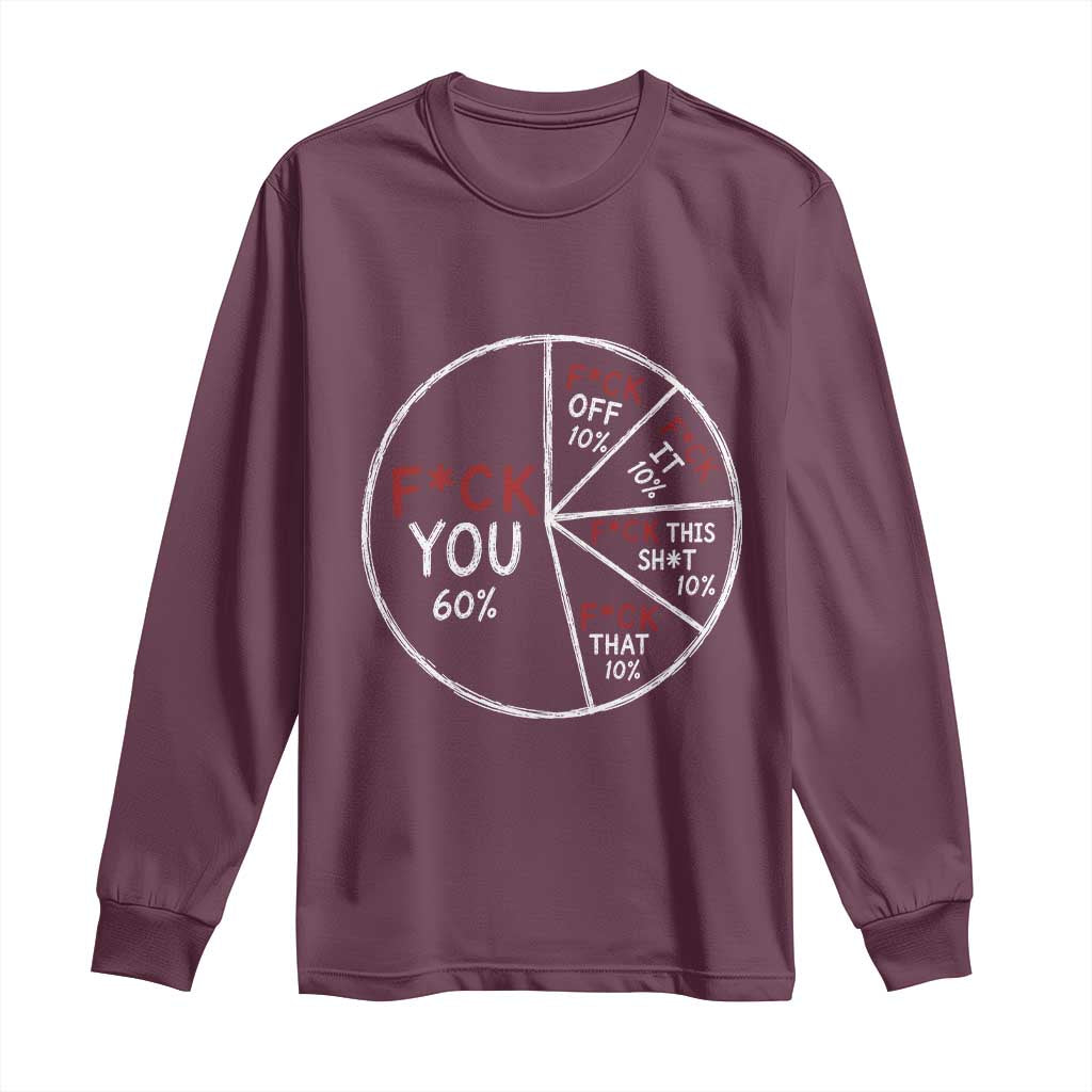 Funny Fck You Pie Chart Long Sleeve Shirt Math Sarcastic Humor