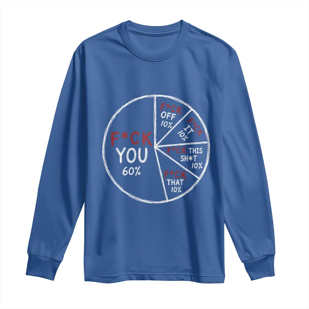 Funny Fck You Pie Chart Long Sleeve Shirt Math Sarcastic Humor