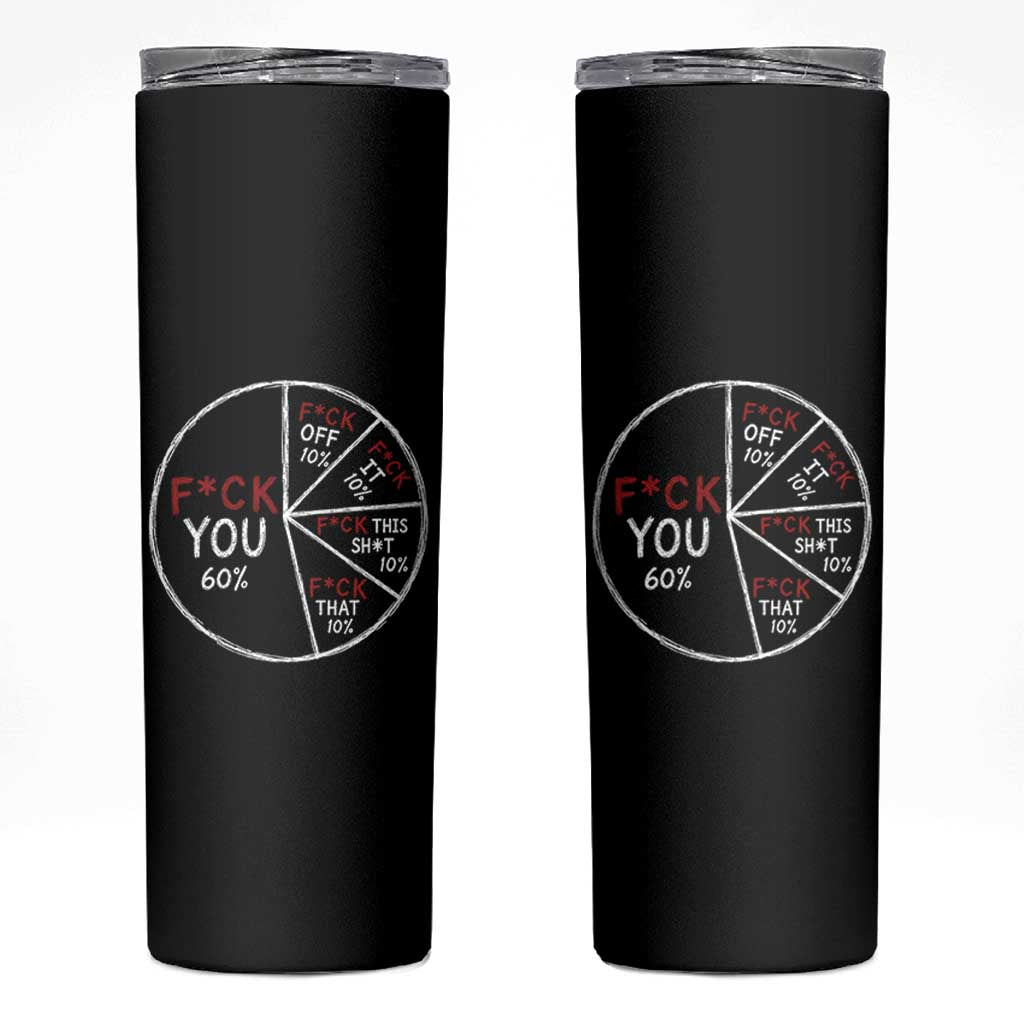 Funny Fck You Pie Chart Skinny Tumbler Math Sarcastic Humor