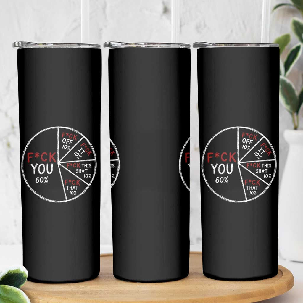 Funny Fck You Pie Chart Skinny Tumbler Math Sarcastic Humor