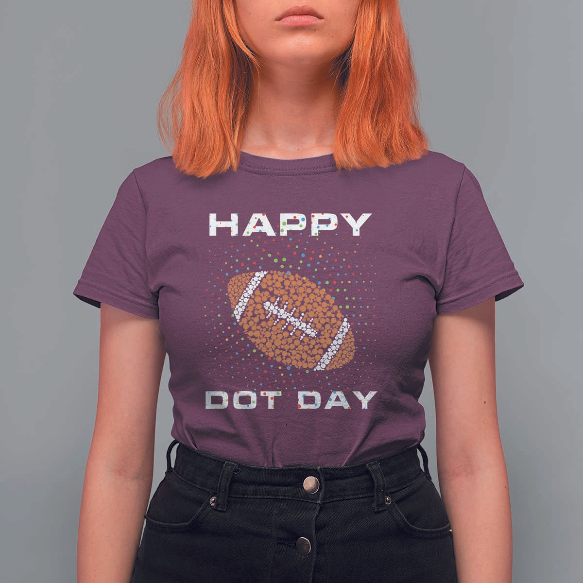 Happy Dot Day T Shirt For Women American Football Colorful Polka Dot - Wonder Print Shop