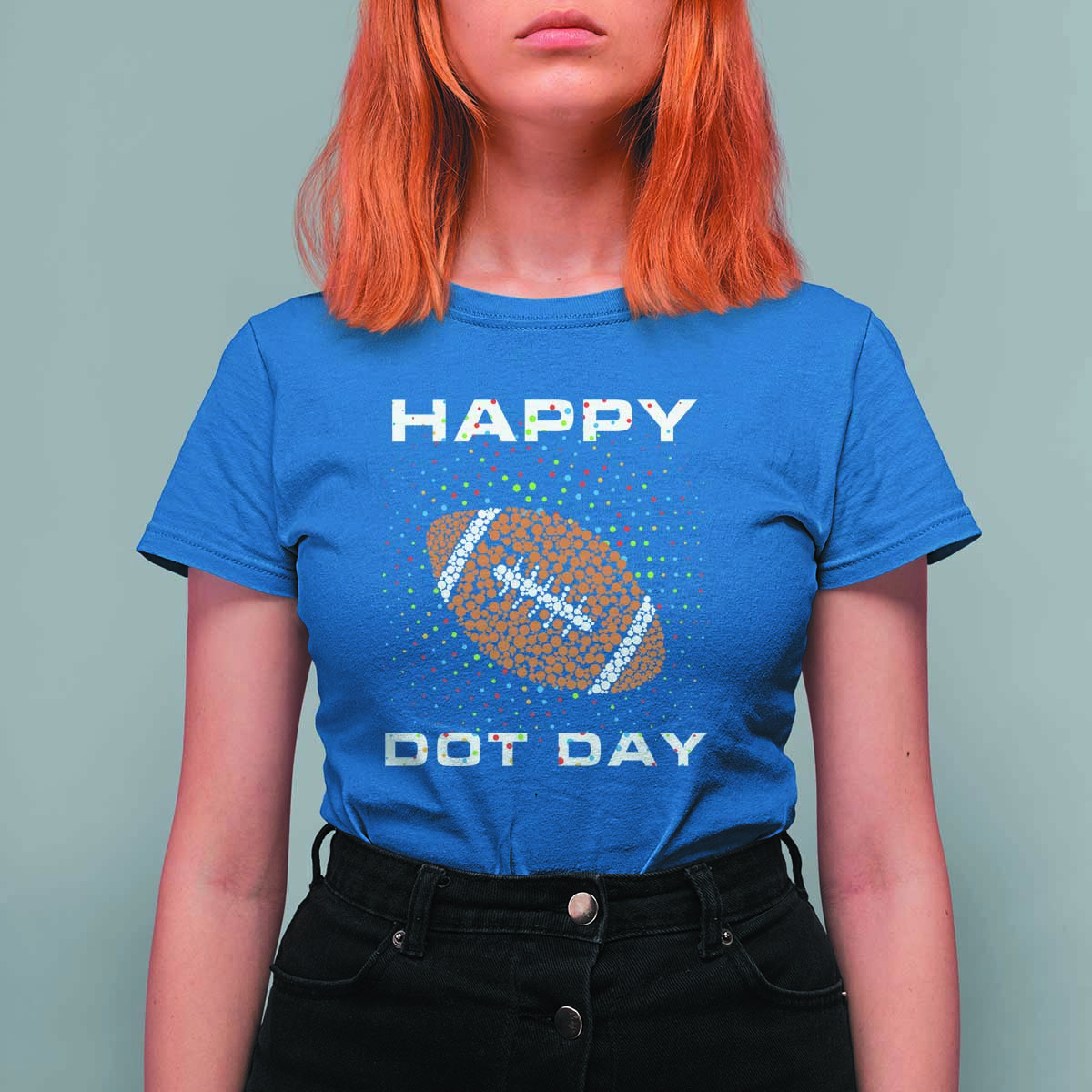 Happy Dot Day T Shirt For Women American Football Colorful Polka Dot - Wonder Print Shop