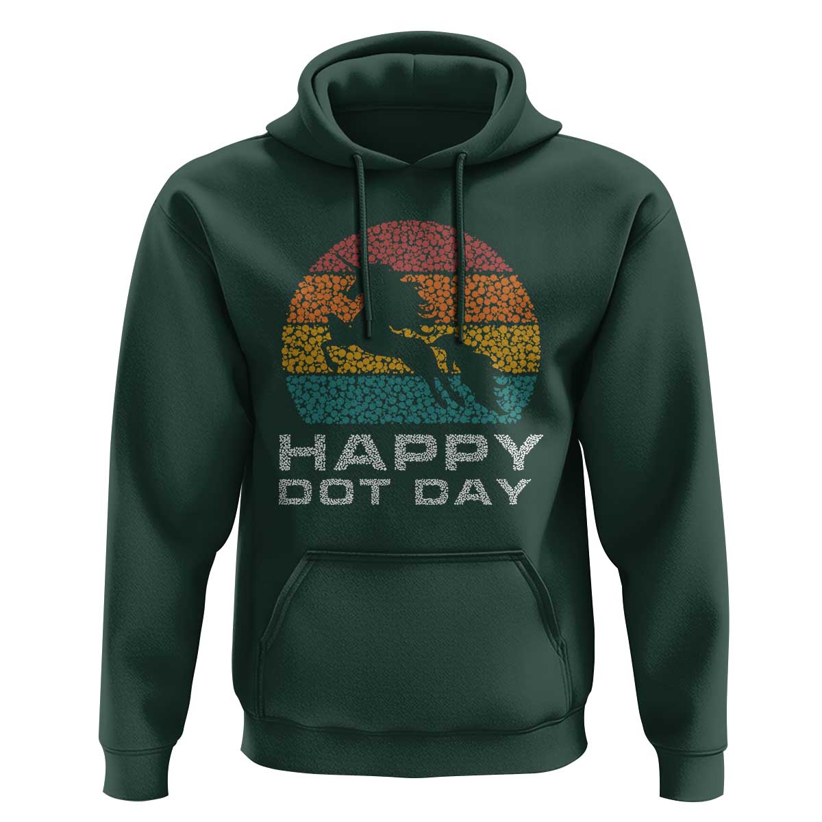 Happy Dot Day Hoodie Unicorn Retro Polka Dot Mythical Creatures - Wonder Print Shop