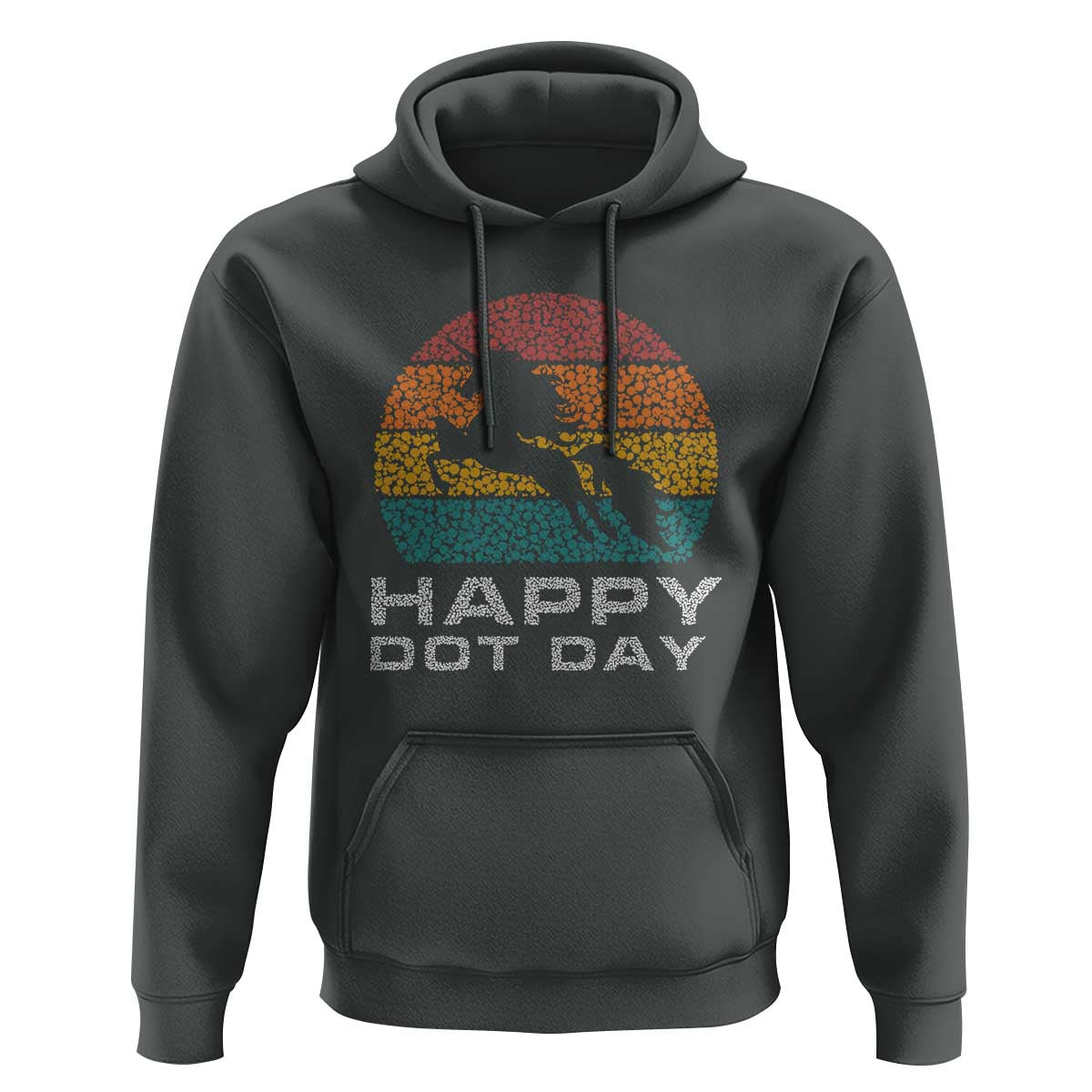 Happy Dot Day Hoodie Unicorn Retro Polka Dot Mythical Creatures - Wonder Print Shop