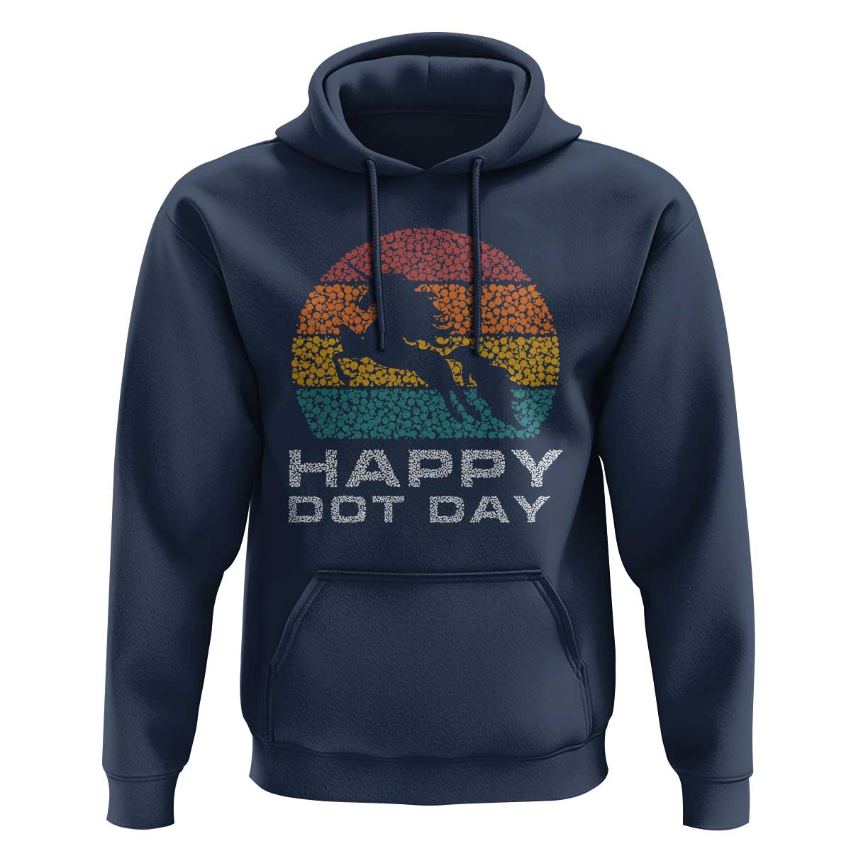 Happy Dot Day Hoodie Unicorn Retro Polka Dot Mythical Creatures - Wonder Print Shop
