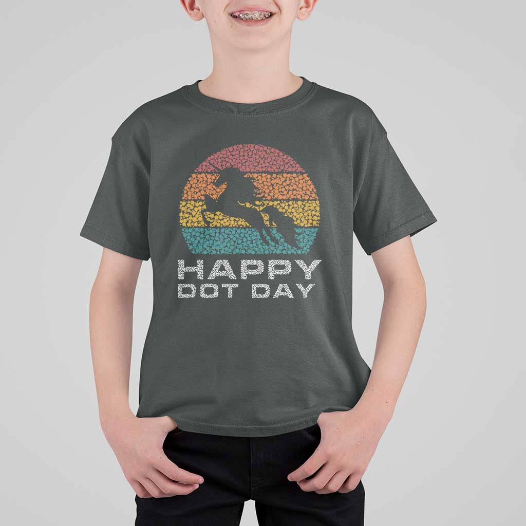 Happy Dot Day T Shirt For Kid Unicorn Retro Polka Dot Mythical Creatures - Wonder Print Shop