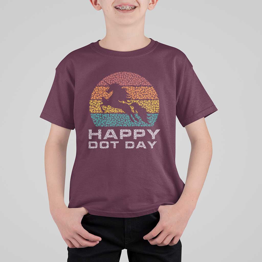 Happy Dot Day T Shirt For Kid Unicorn Retro Polka Dot Mythical Creatures - Wonder Print Shop