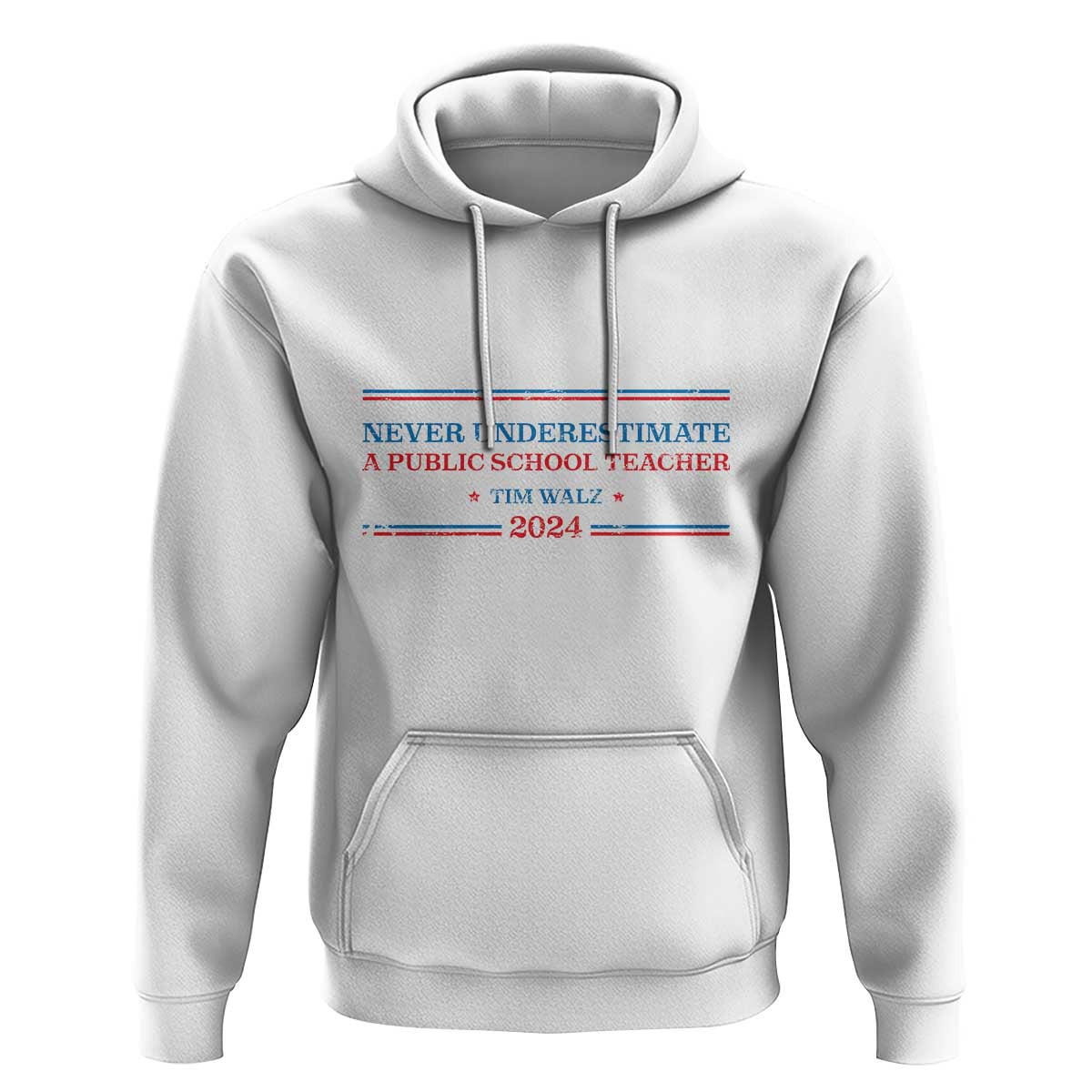 Tim Walz Hoodie Never Underestimate A Public School Teacher 2024 Star