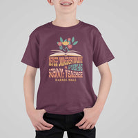 Harris Walz T Shirt For Kid Never Underestimate A Public School Teacher Floral Book - Wonder Print Shop