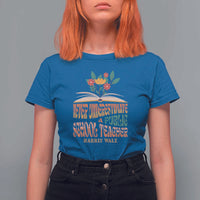 Harris Walz T Shirt For Women Never Underestimate A Public School Teacher Floral Book - Wonder Print Shop