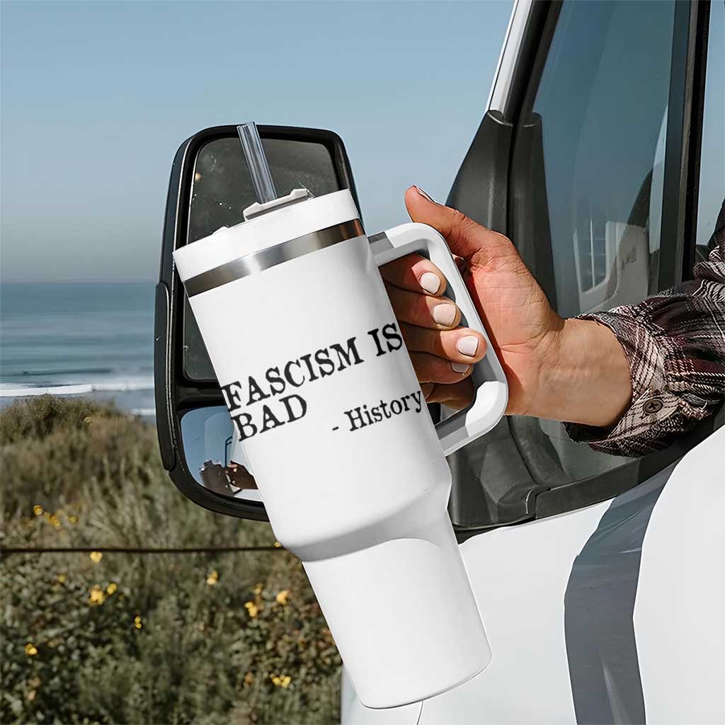 Fascism Is Bad Tumbler With Handle Funny History Lesson - Wonder Print Shop