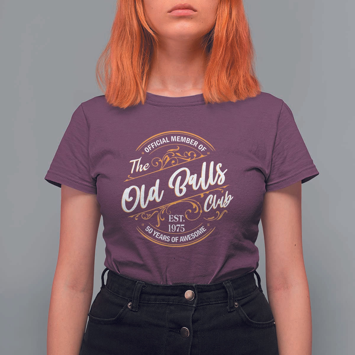 Funny 50th Birthday T Shirt For Women Official Member Of The Old Ball Clubs Gen X - Wonder Print Shop
