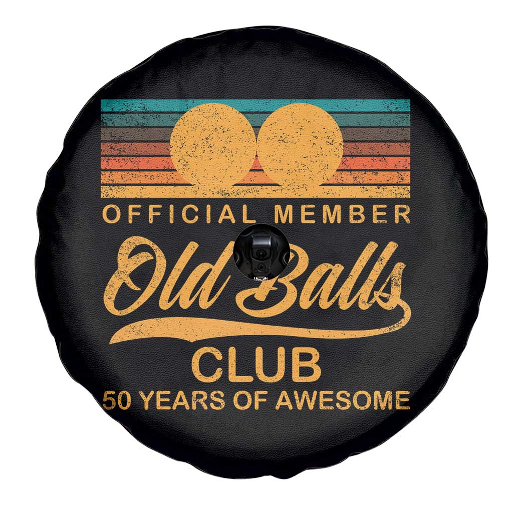 Funny 50th Birthday Spare Tire Cover Official Member Of The Old Ball Clubs Retro Sunset - Wonder Print Shop