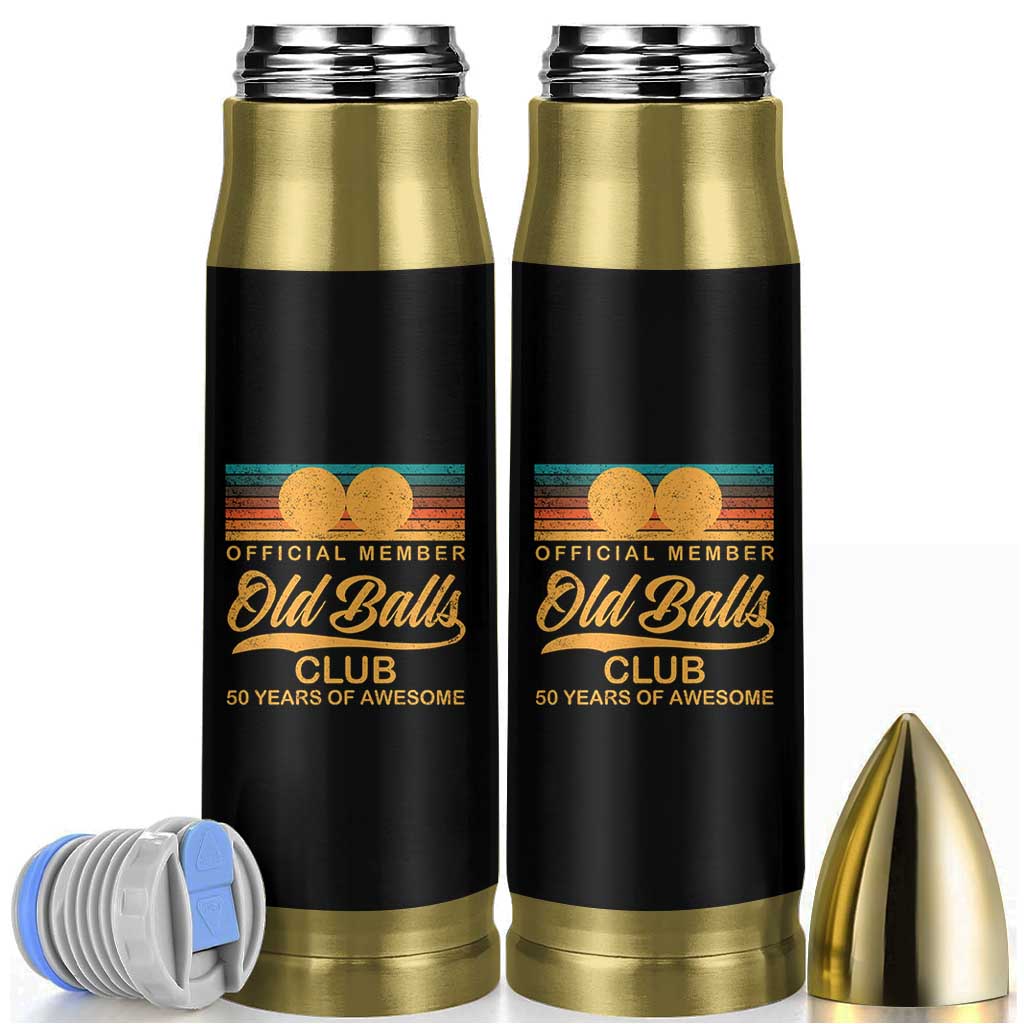 Funny 50th Birthday Bullet Tumbler Official Member Of The Old Ball Clubs Retro Sunset - Wonder Print Shop