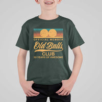 Funny 50th Birthday T Shirt For Kid Official Member Of The Old Ball Clubs Retro Sunset - Wonder Print Shop