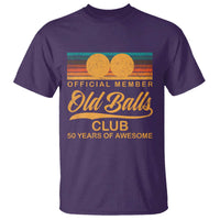 Funny 50th Birthday T Shirt Official Member Of The Old Ball Clubs Retro Sunset - Wonder Print Shop