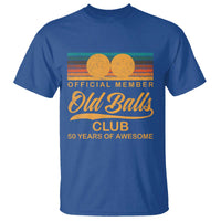 Funny 50th Birthday T Shirt Official Member Of The Old Ball Clubs Retro Sunset - Wonder Print Shop