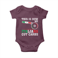 Funny This Is How We Italians Cut Carbs Baby Onesie Italian American Pizza Slice - Wonder Print Shop