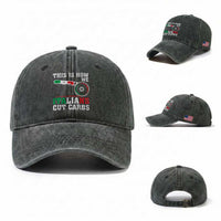 Funny This Is How We Italians Cut Carbs Washed Cotton Baseball Cap Italian American Pizza Slice