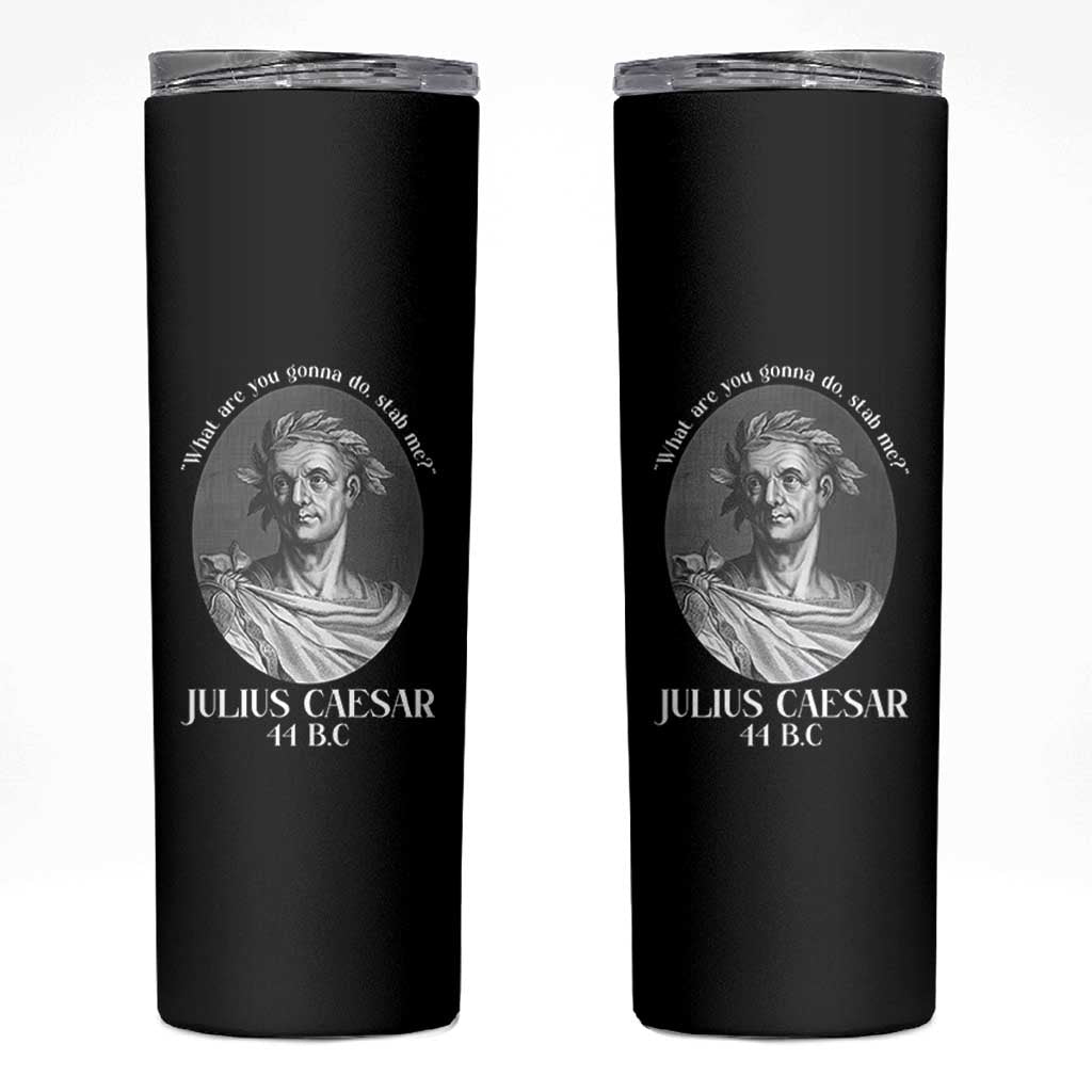 Funny Julius Caesar Skinny Tumbler What Are You Gonna Do Stab Me Roman History - Wonder Print Shop